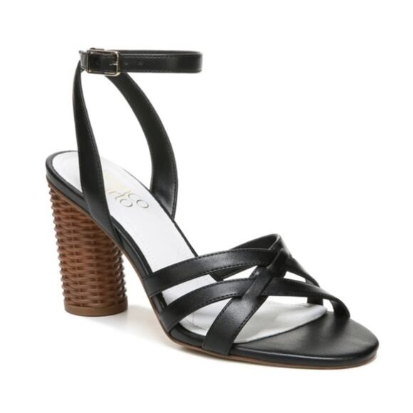 Franco Sarto Womens 9 Olina 2 Wicker Block Heel Ankle Strap Sandal NEW - Picture 1 of 11